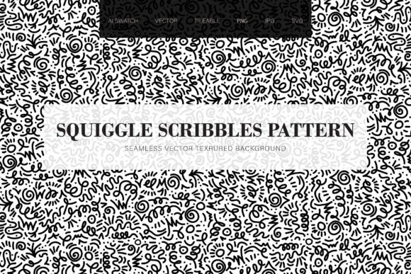 90s Squiggle Scribble Seamless Pattern