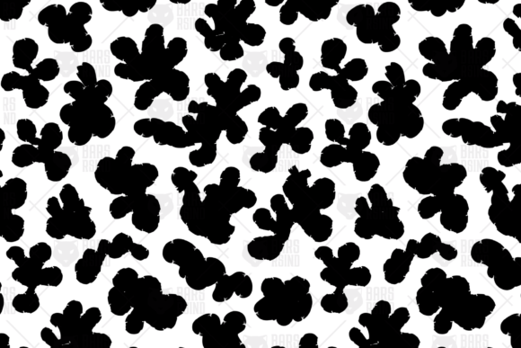 Black Blobs Grunge Seamless Pattern: Graphics & Patterns for Real Crafting