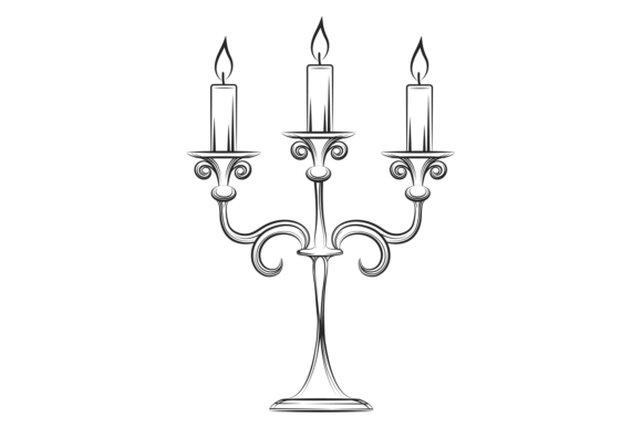 Burning Candles in Vintage Crafts Graphics
