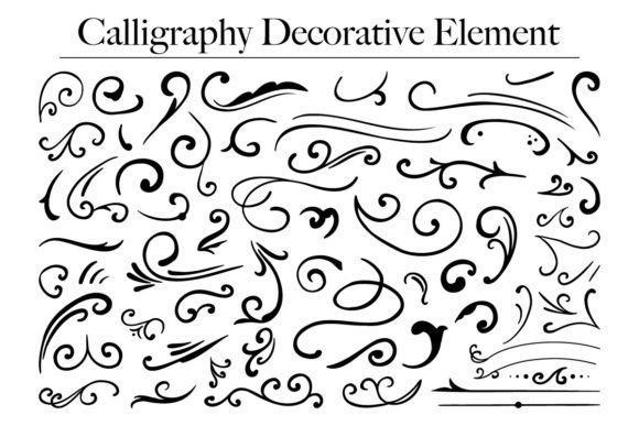Calligraphy Line Floral Decoration 2: Graphics & Icons