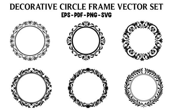 Decorative Border Circle Frames Vector for Crafts & Graphics