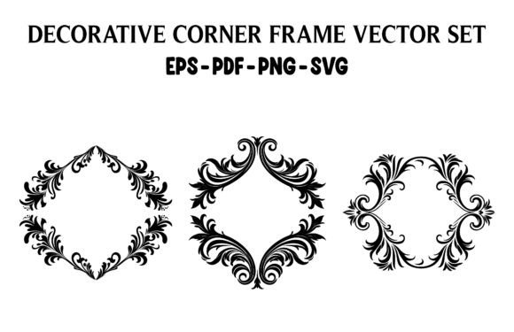 Decorative Corner Frame Clipart SVG Set for Crafts & Graphics