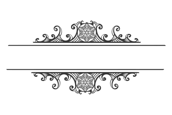 Decorative Divider with Ornate Snowflake: Graphics & Crafts