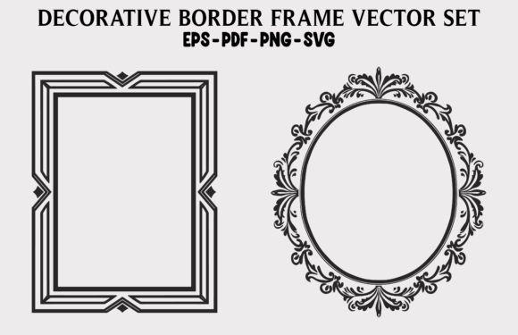 Decorative Floral Frames SVG Vector for Graphics & Crafts