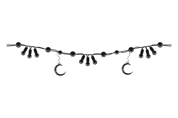Decorative Garland Border: Black Lamps H Graphics for Crafts