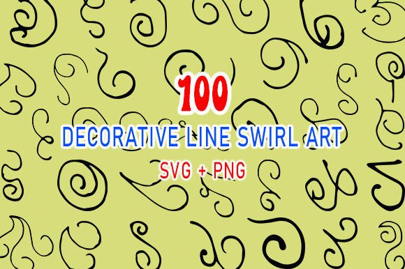 Decorative Line Swirl Art for Graphics and Decorative Elements