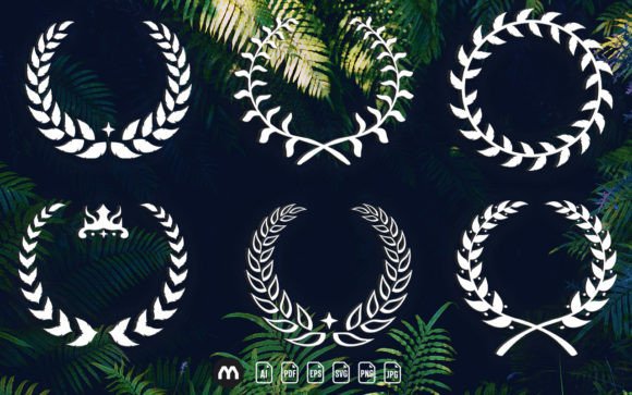 Decorative Paper Cut Laurel Wreath SVG for Crafts & Graphics