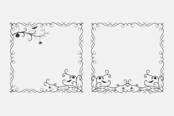 Halloween Wilds Swirls Square Border Graphics