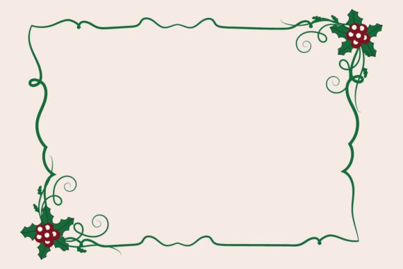 Holiday Christmas Square Border Frame Graphics