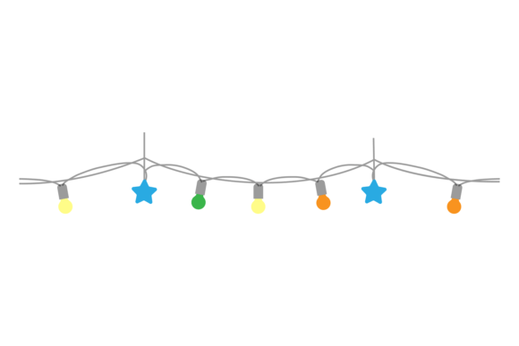Light Garland Decorative Border: Playful Graphics for Crafts
