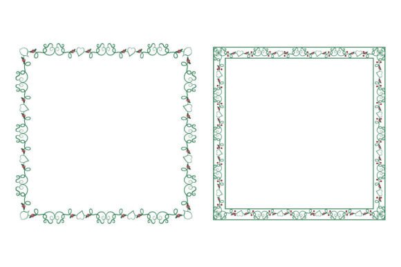 Ornament Christmas Square Border Frame: Graphics & Decorative Elements