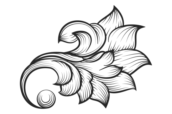 Ornate Decorative Element: Baroque Graphics for Crafts
