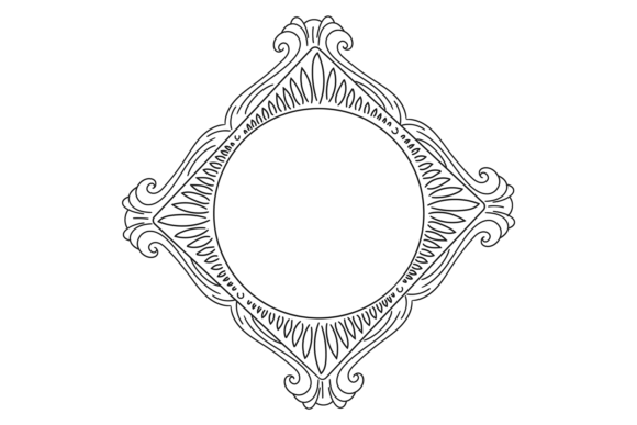 Ornate Round Photo Frame Graphics & Decorative Elements