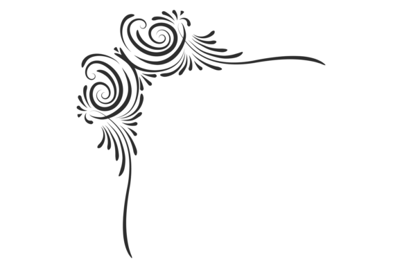 Ornate Swirl Corner Graphics for Elegant Crafts Branding