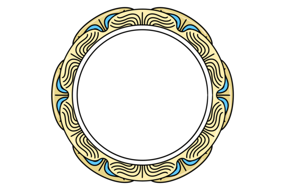 Round Frame Color Hand Drawn Decorative Graphics