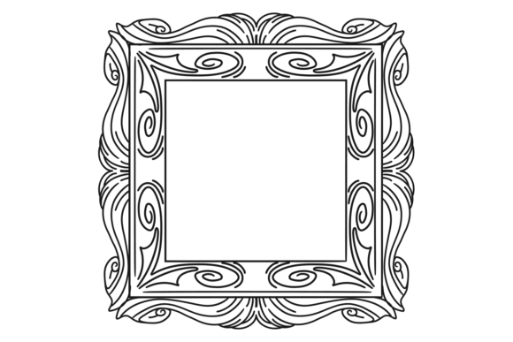 Square Picture Frame Decorative Doodle Graphics Review