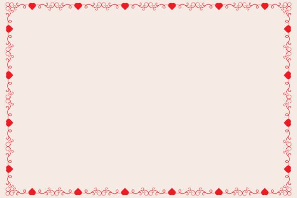 Valentines Day Card Border Hearts Frame: Graphics & Decorative Elements
